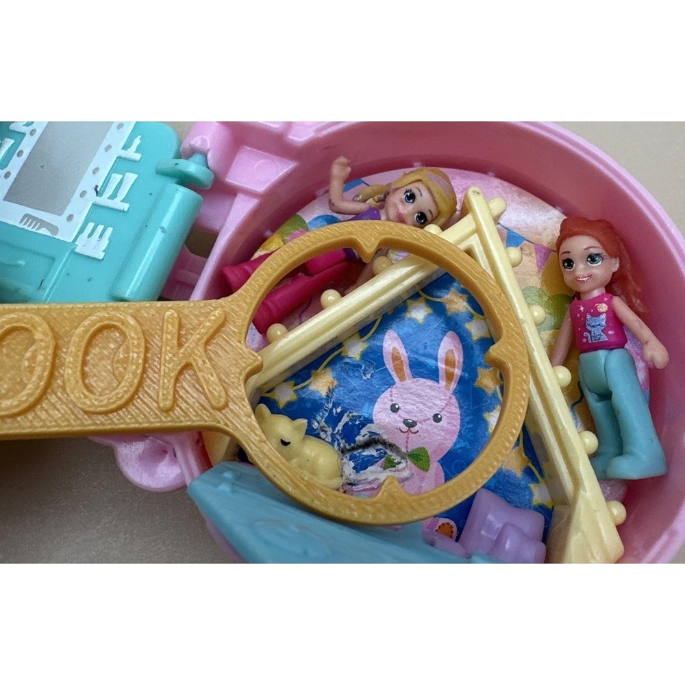 2 Mattel Polly Pocket Pajama Party & Sleepy Pets W/2 Girls 1 Sheep - Picture 12 of 12